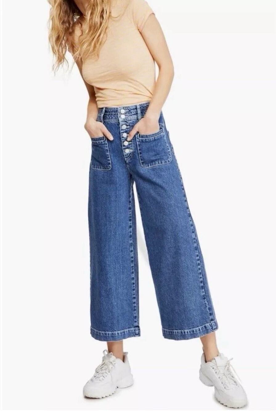 We The Free Colette Crop Wide Leg Jeans 28